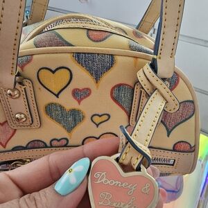 Dooney & Bourke Heart Print Tan Bag
